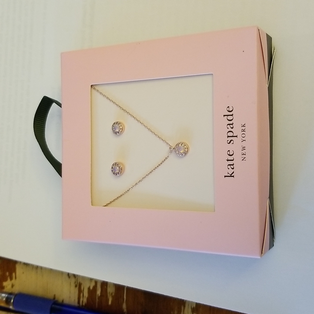 Kate Spade Something Sparkly Pave Earrings and Necklace Set - Picture 4 of 12